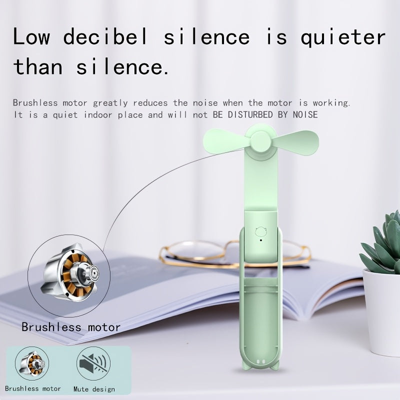 Portable Mini Fan with USB Rechargeable Power Bank Foldable Multi-Functional Long Battery Life in Various Colors