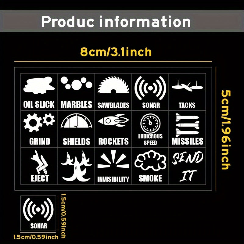 2Pcs Car Interior Stickers Control Dash Button Labels Decal Sets