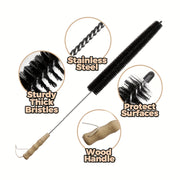 1 dona Moslashuvchan Quruq Teshik Tozalash Cho'tkasi To'plami Kir yuvish mashinasi, Sovutgich, Muzlatgich spirali va Teshiklar uchun, Batareyasiz.