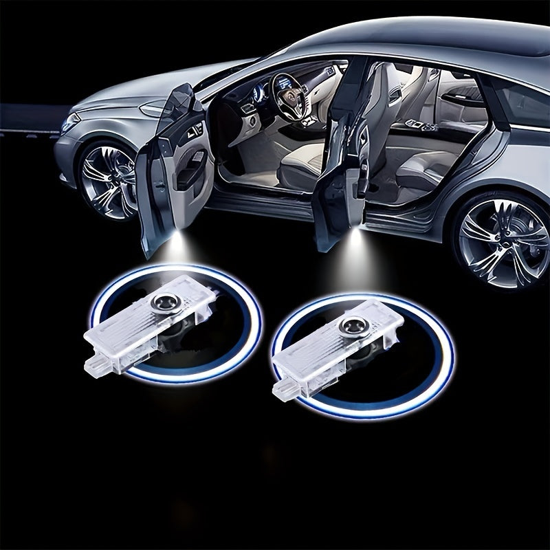 2-Piece Car Door LED Logo Projector Lights Bright White Hardwired Replacement