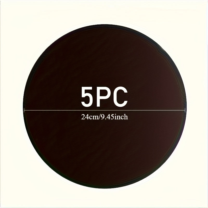 Set of 5 Non-Stick PTFE BBQ Grill and Frying Pan Mats Heat Resistant Circular