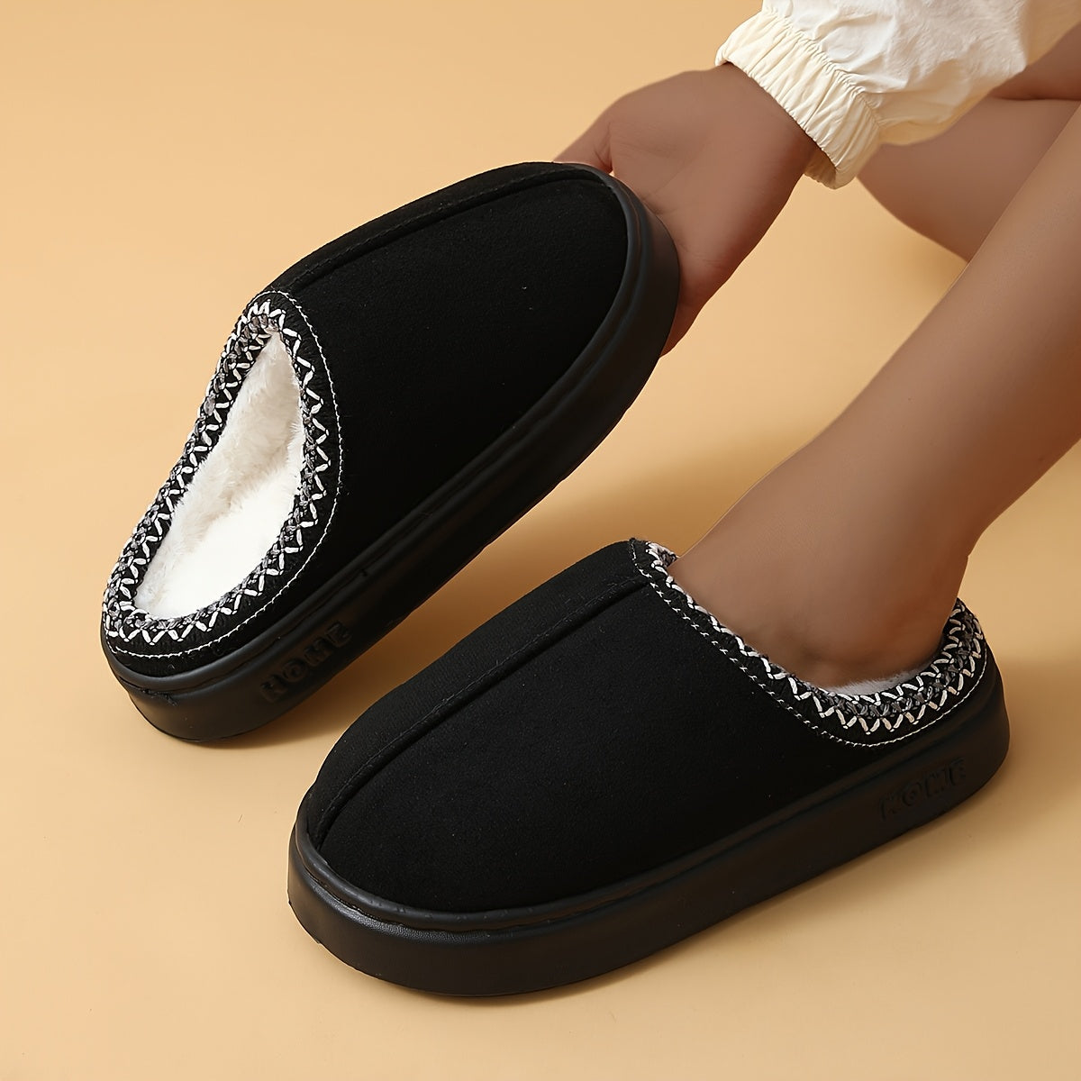 Women's Warm Indoor Outdoor Slippers with Non-Slip Sole