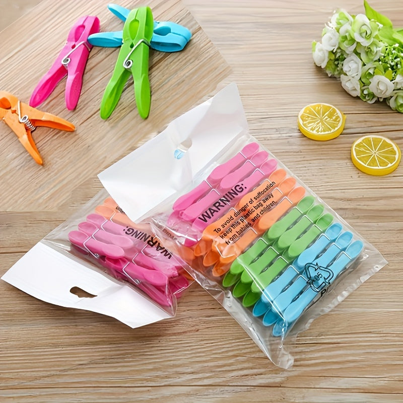 Набор из 24 тяжелых пластиковых прищепок с пружинными зажимами для стирки и сушки