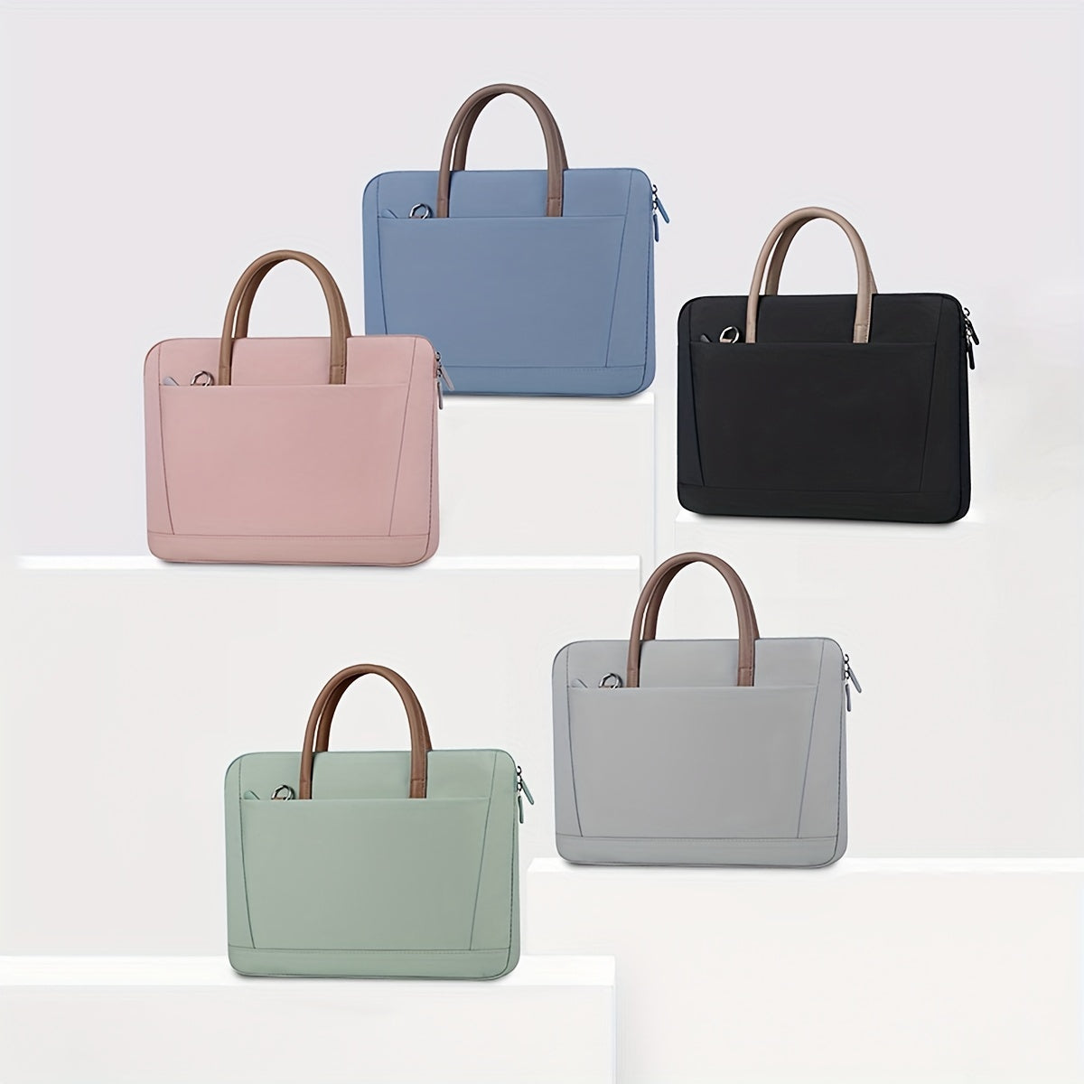 Water-Resistant Nylon Laptop Bag with Adjustable Shoulder Strap for School Office and Daily Use