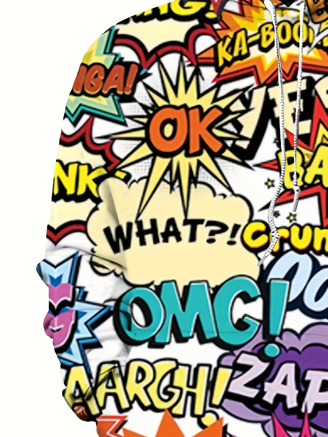 Men's Retro Comic Style Graphic Hoodie with Superhero Print Long Sleeve Fall Winter