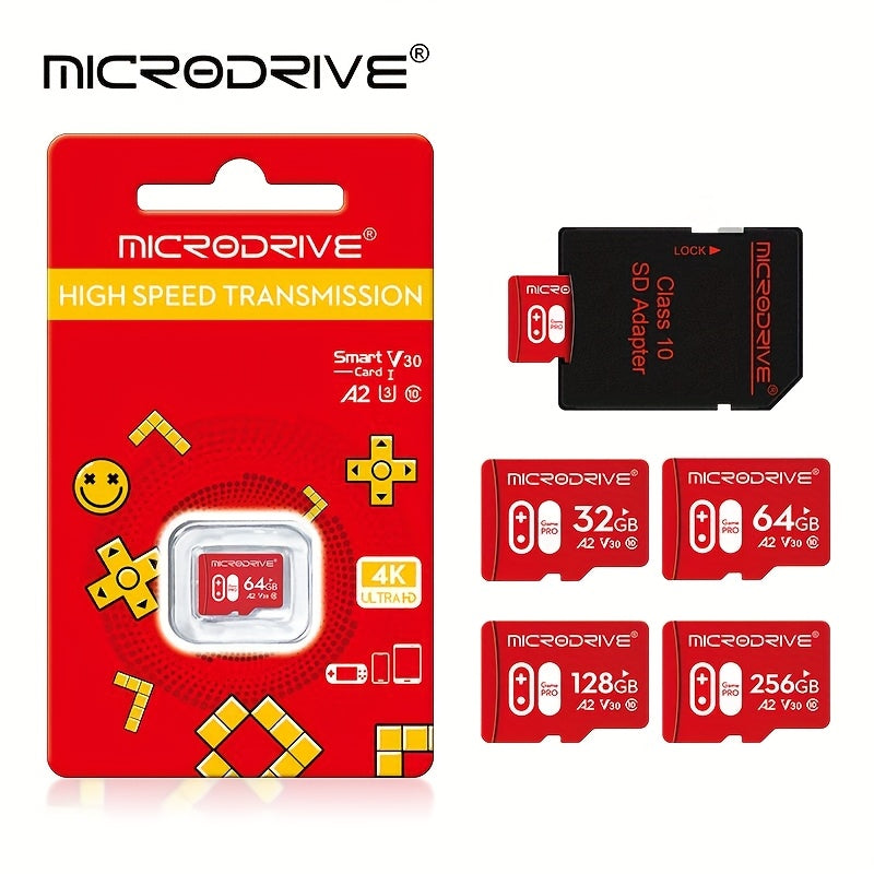 Micro SD Card 32GB 64GB 128GB 256GB U3 Class 10 with Adapter