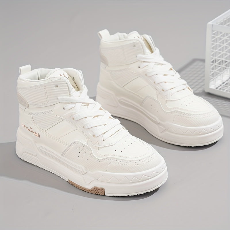 Zapatillas altas blancas para mujer, zapatos de skate con estilo