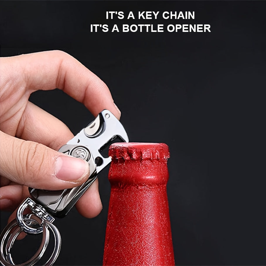 Multipurpose Keychain with Spinner, Bottle Opener, Key Holder, Knife, Phone Stand