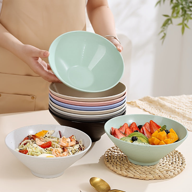 Set of 4 Durable 8-Inch Noodle Bowls 35oz Microwave Safe Dishwasher Safe Multi-Color
