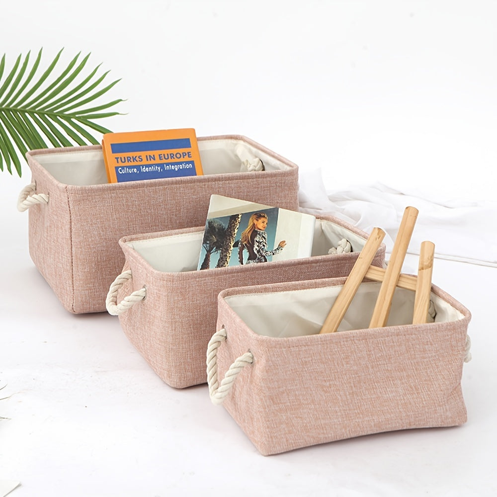 Simple Desktop Storage Basket for Organizing Linens Books or Toys