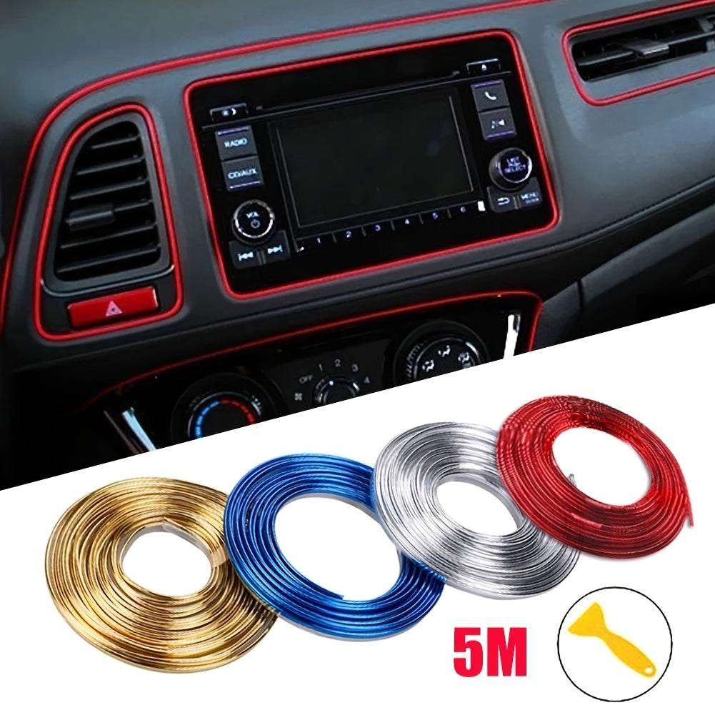 Universal Car Moulding Decoration Flexible Strips 5M Interior Auto Trim