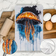 Coastal Jellyfish Kitchen Towels Set 2 Pieces, Absorbent Polyester, 16x24 Inches