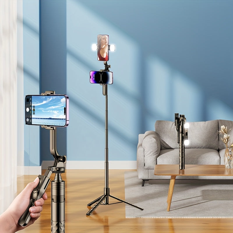 2024 Чорбоғлиқ ўз-ўзини суратга олиш қўлқопи тропида телефонлар учун 360° айланиш портатив стабилизатор саёҳат фотосурет учун