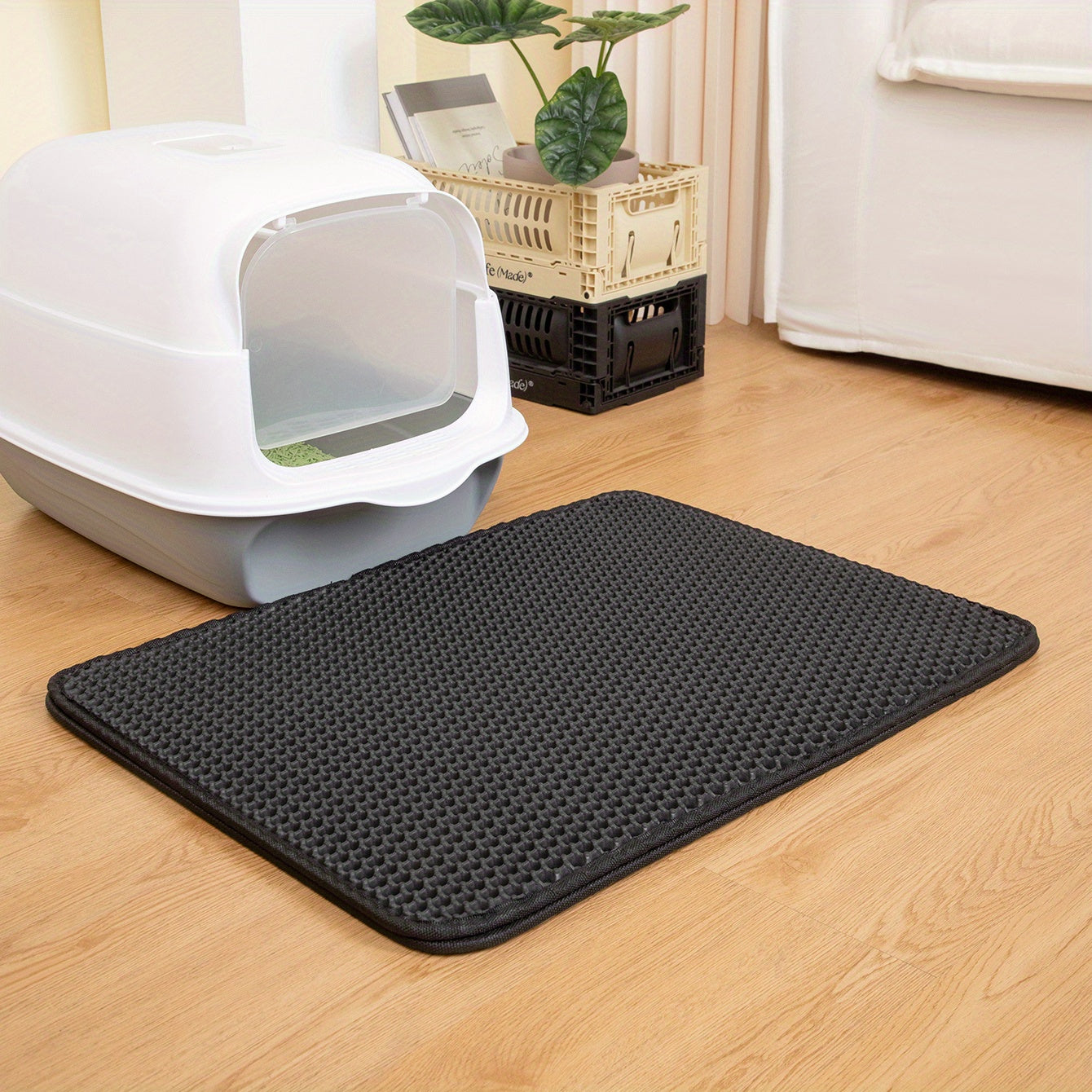 Double Layer Honeycomb Cat Litter Mat Waterproof Washable Reusable Indoor