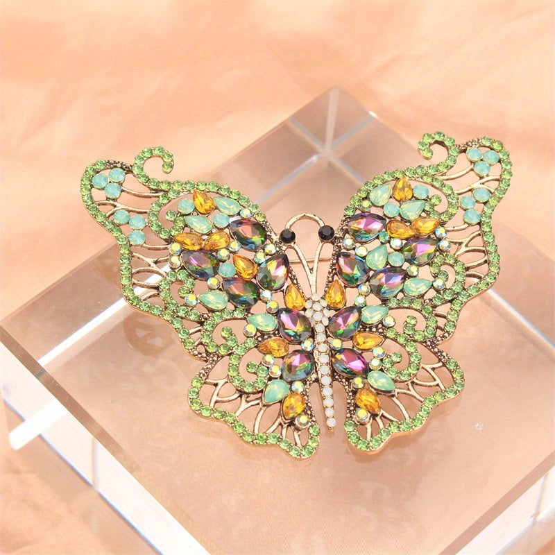 Butterfly Brooch Rhinestones Elegant Jewelry for Clothing Bags Hats