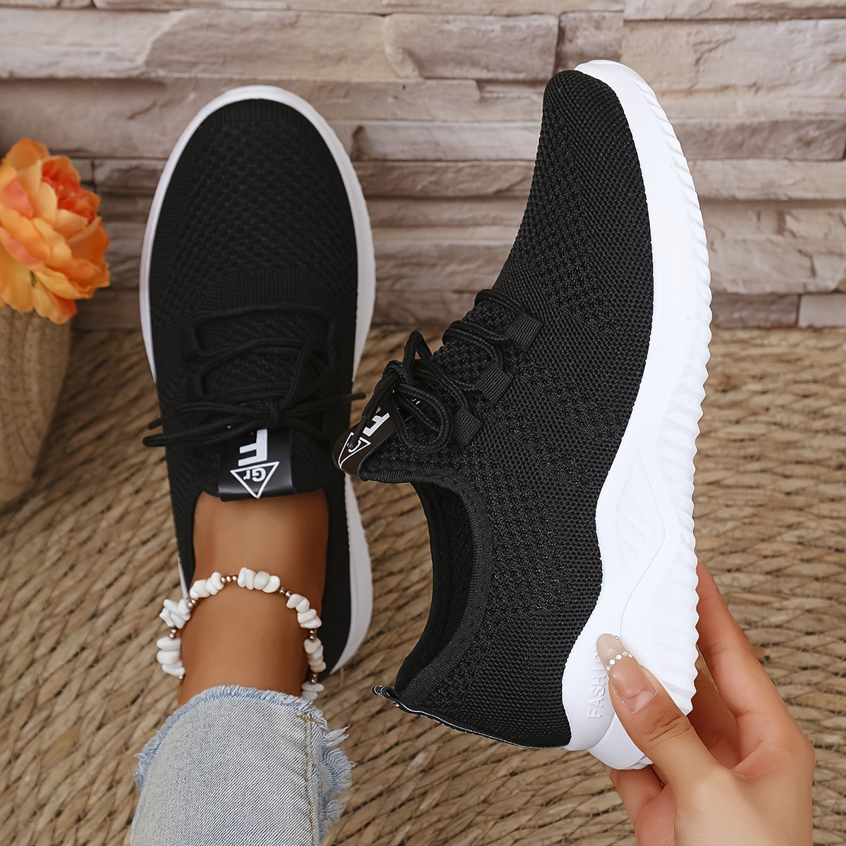 Zapatillas casuales para mujer ligeras, transpirables y sin cordones