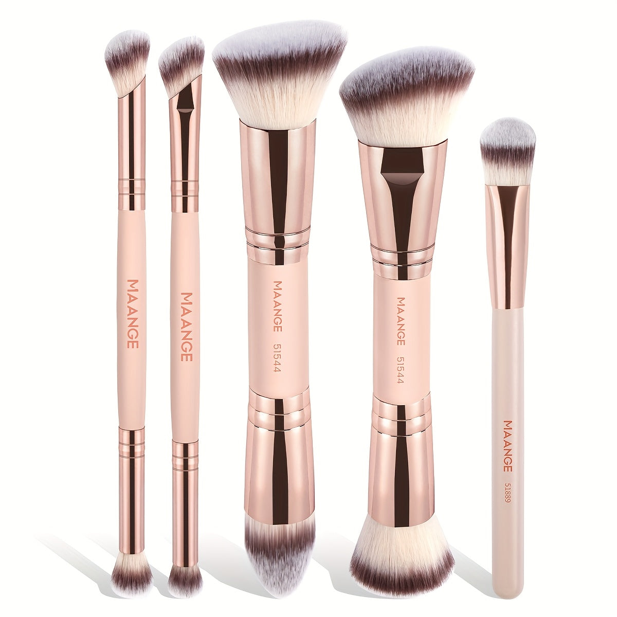 Set de 2 brochas de base para contornear, tamaño de viaje, fácil de llevar