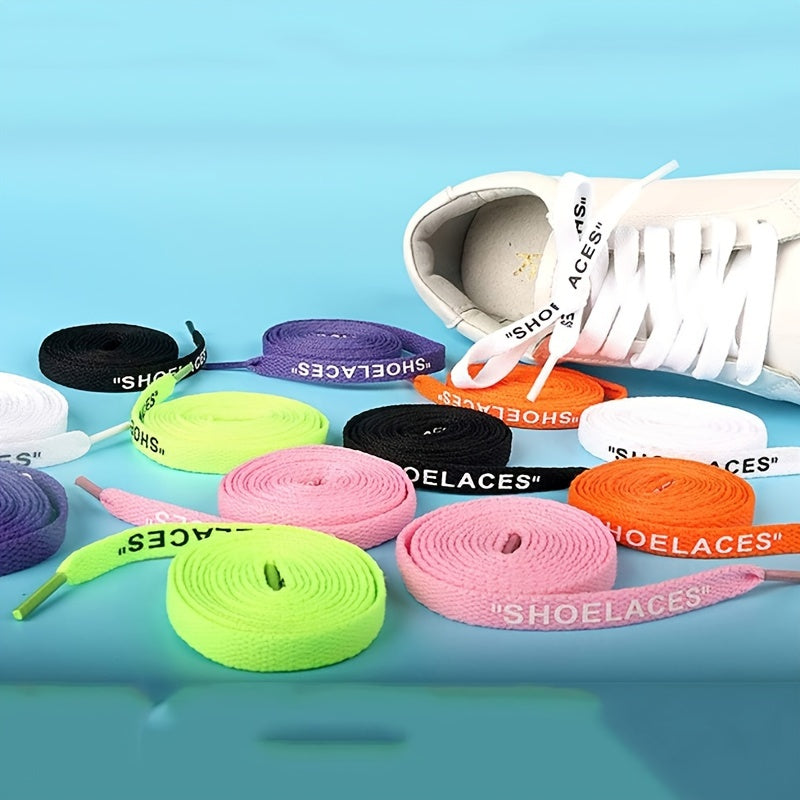 Unisex Polyester Sports Shoe Laces Flat Replacement 7 Colors 100cm-140cm