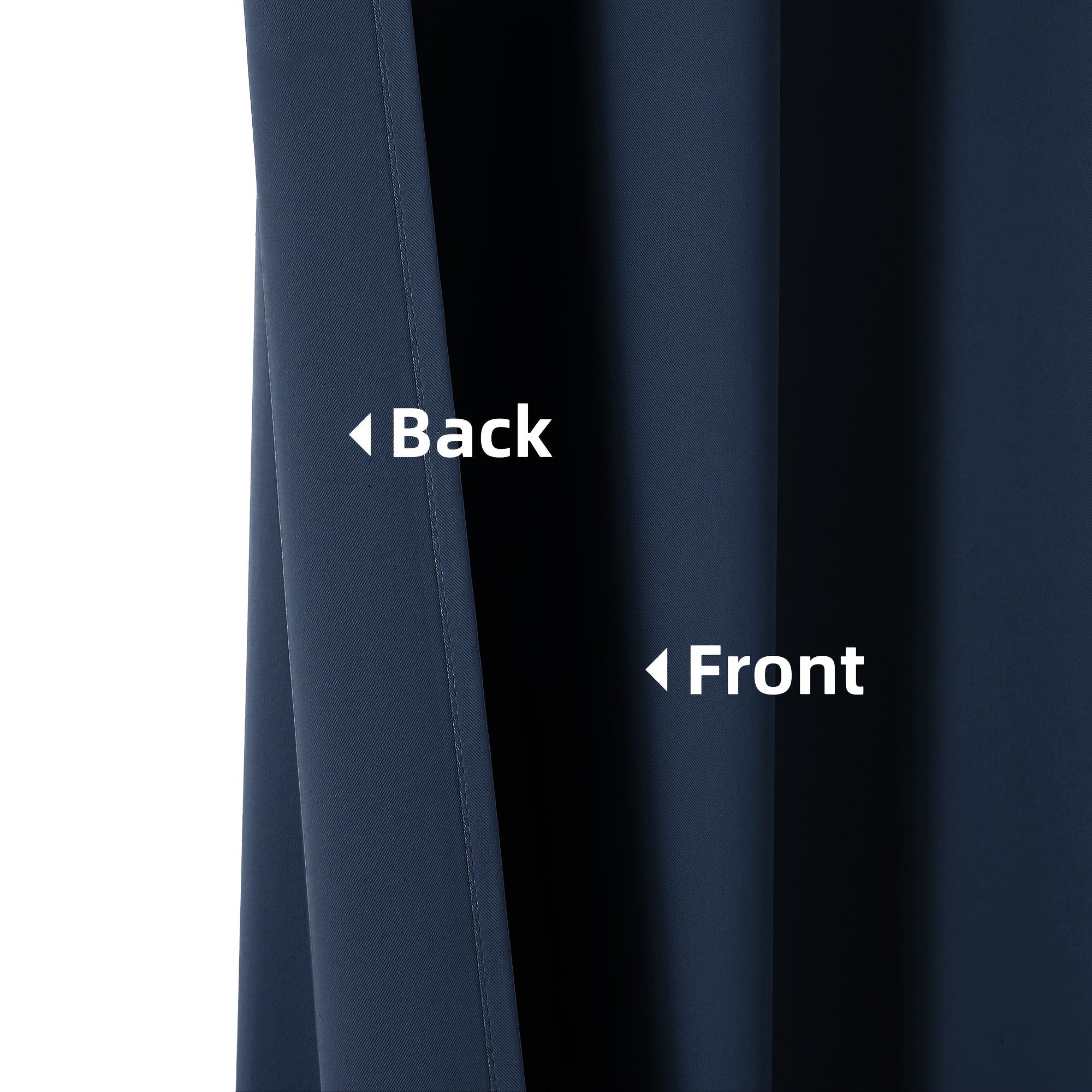 Набор из 2 штор Navy Blue Blackout с изоляцией, блокировкой УФ, устойчивых к выцветанию, с карманом для штанги