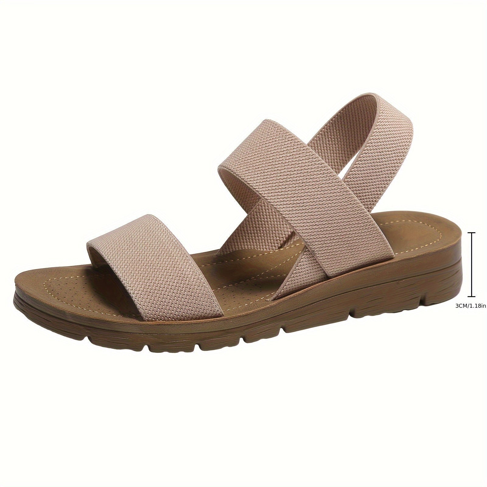 Women's Solid Color Platform Sandals Ankle Strap Casual Summer Non-slip Shoes