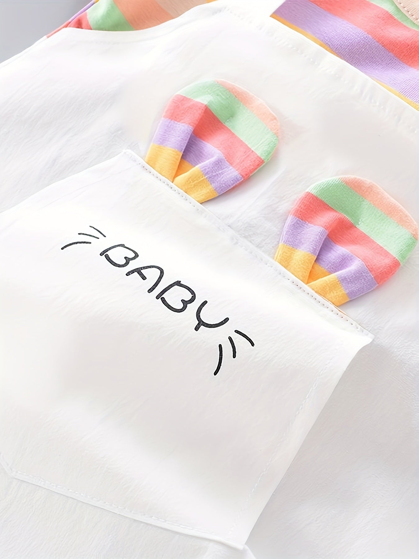 Baby Girl Summer Cotton Dress with Striped Short Sleeves Faux Two-Piece Knit Fabric Regular Fit