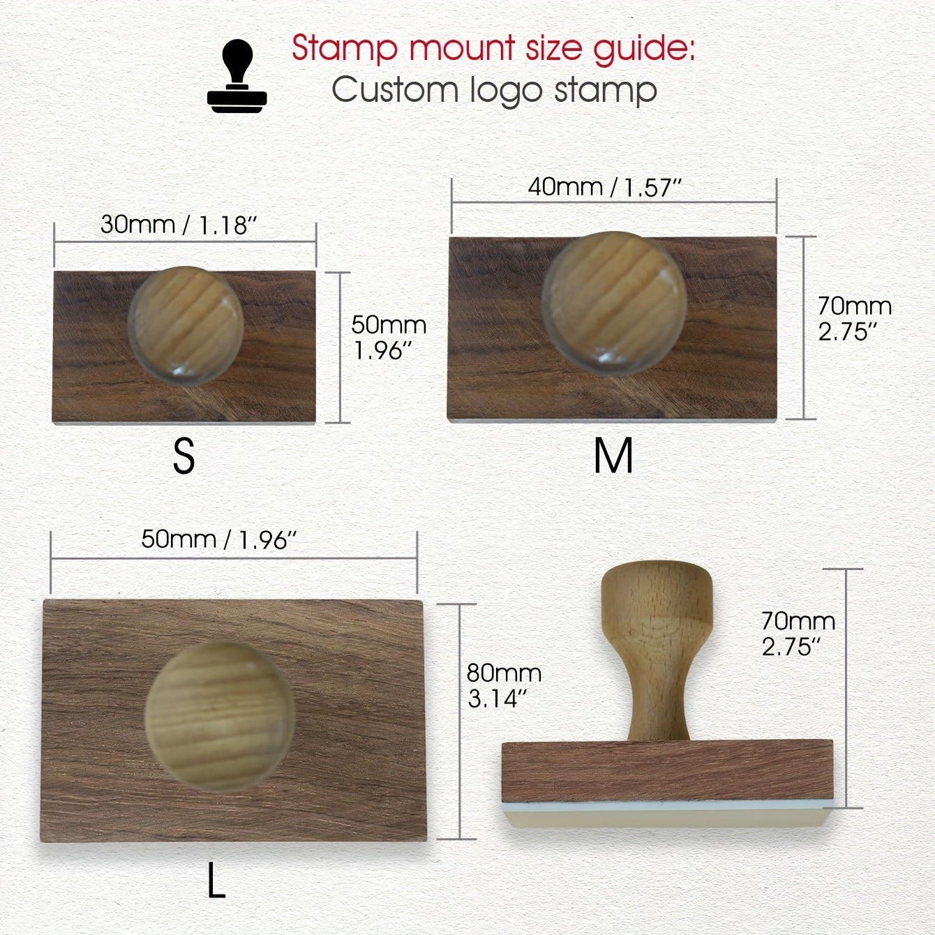 Personalized Wooden Stamp Set with Gift Box Custom Photo and Text Designs for Gifts