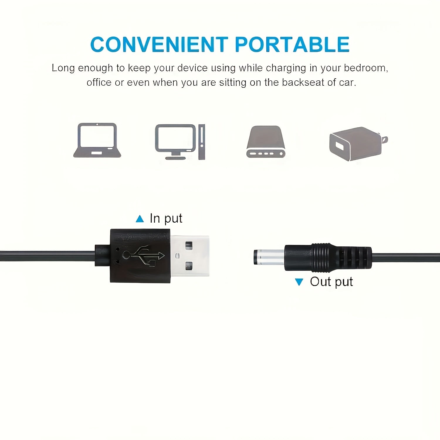 11-in-1 USB Charging Cable Set with Universal 5V DC Jack and Interchangeable Connectors