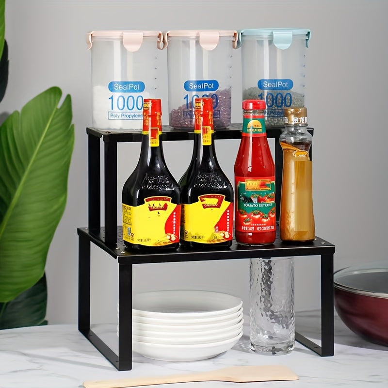 Estante de almacenamiento de cocina de metal, diseño abierto de una pieza, organizador para armarios