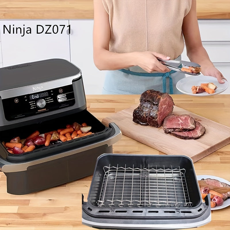 Juego de accesorios de acero inoxidable para freidora de aire con rejilla para brochetas y vaporera para Ninja Foodi DZ071 AF500UK