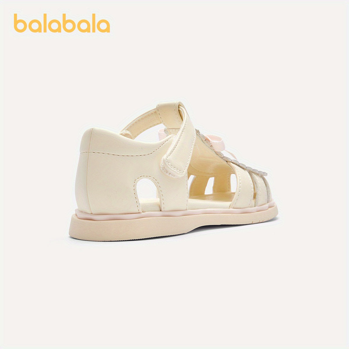 Girls' Summer Microfiber Sandals with Bow, Rubber Sole, Striped Design