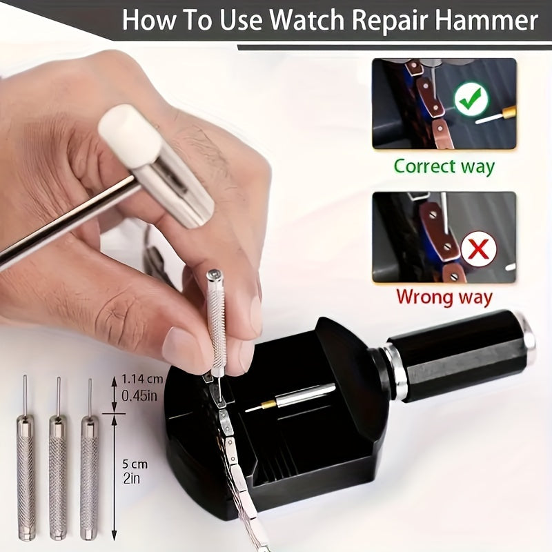 Watch Link Removal Kit for Adjusting Watch Bands and Pins, 11 Pieces