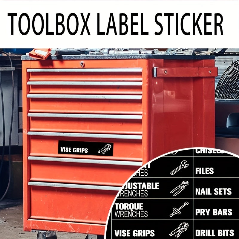 80 Pieces Toolbox Label Stickers Set for Steel Tool Boxes Large Easy Read