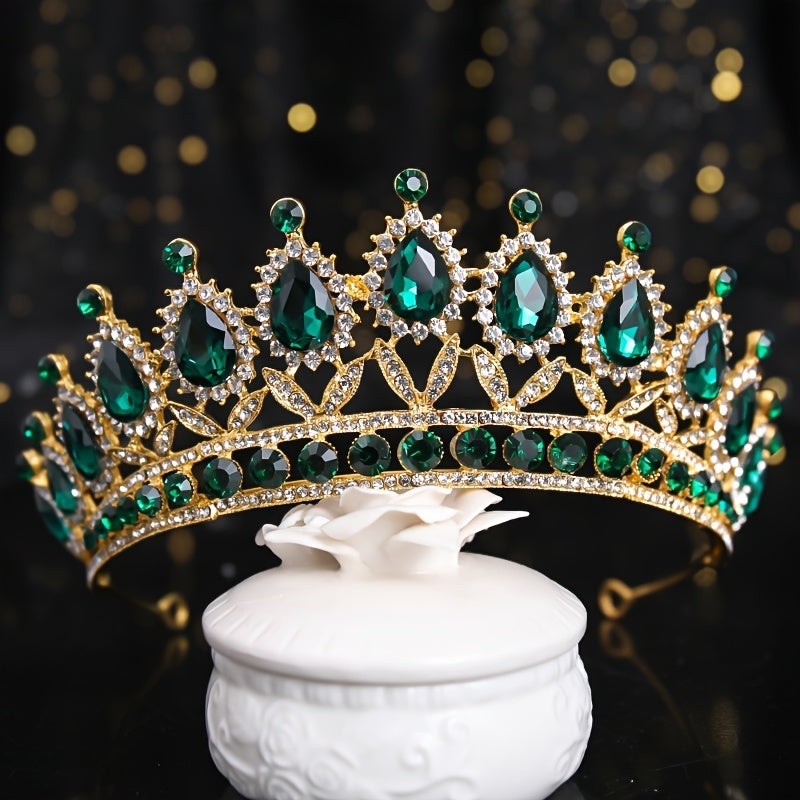 Bridal Headpiece with Gold and Water Diamond Accents for Wedding Accessories