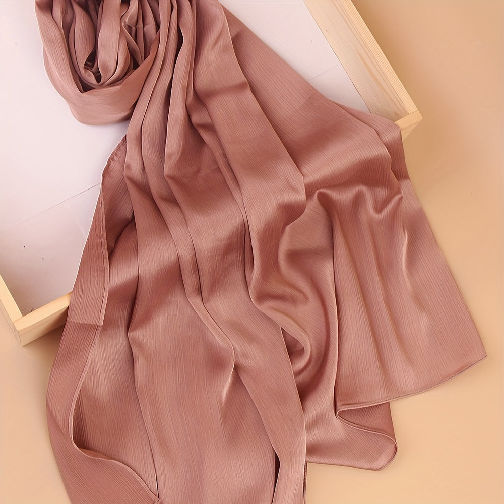 Pañuelo de cabeza clásico plisado de color sólido para uso casual, viaje y actividades al aire libre