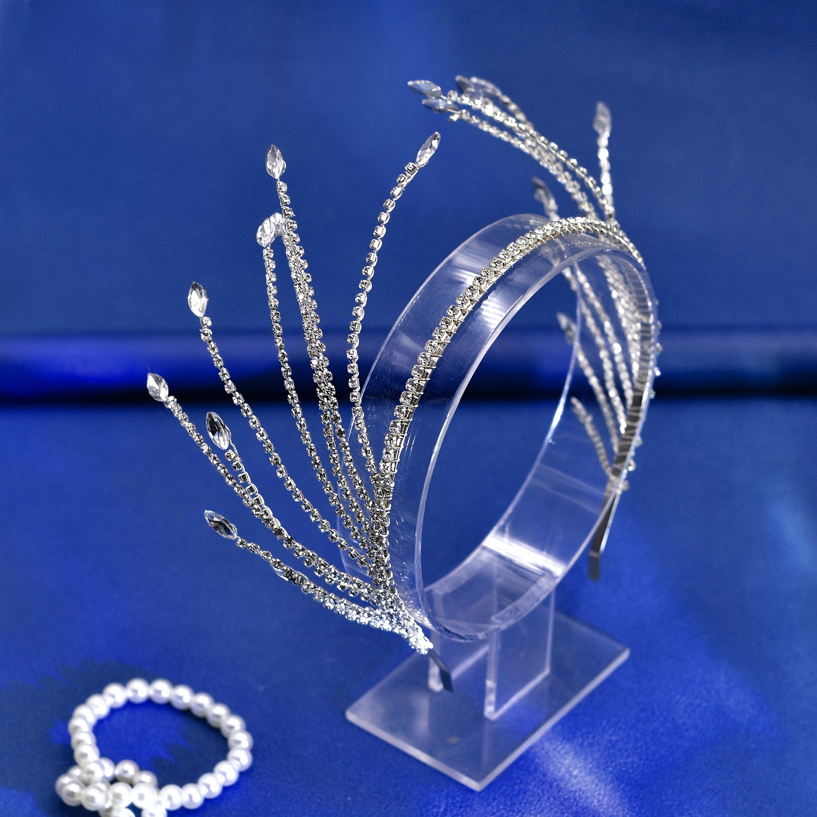 Toʻylar va maxsus tadbirlar uchun rhinestone toʻy tiara soch aksessuari