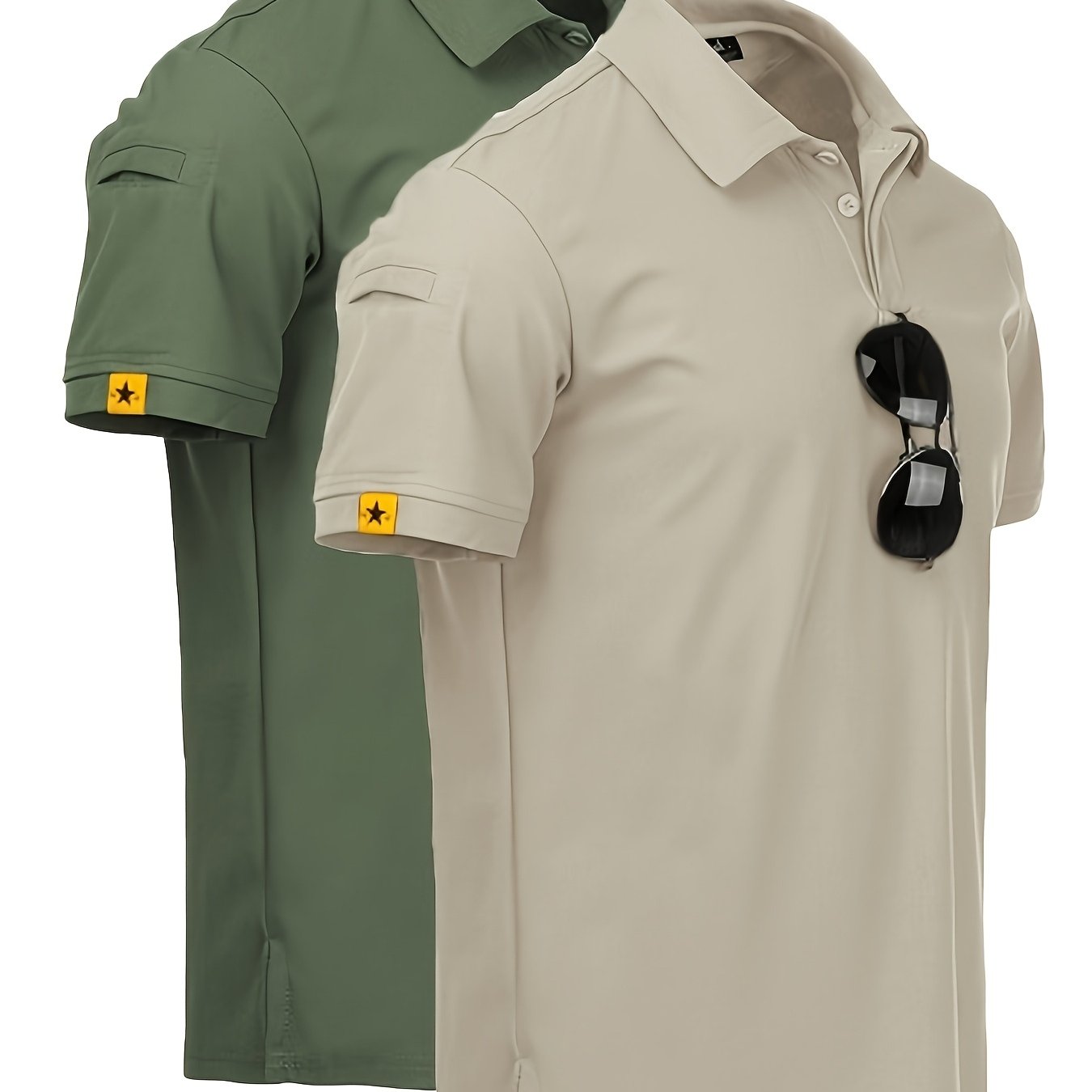 Camisas casuales para hombres, tela transpirable y elástica, verano, botones, color sólido