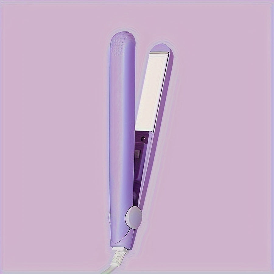 Ceramic Hair Straightener and Curler 2-in-1 Black Purple Anti-Scald 220V-240V