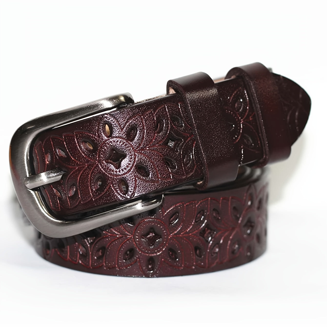 Women's Faux Leather Vintage-Inspired Hollow Out Belt for Casual Outfits and Jeans
