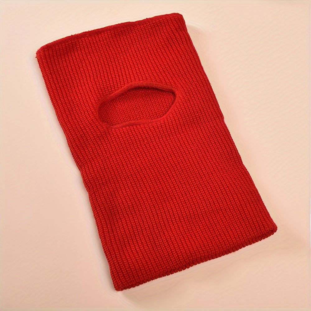 Winter Sports Face Mask with Knitted Single Eye Slot Candy Colors Warm Neck Protector