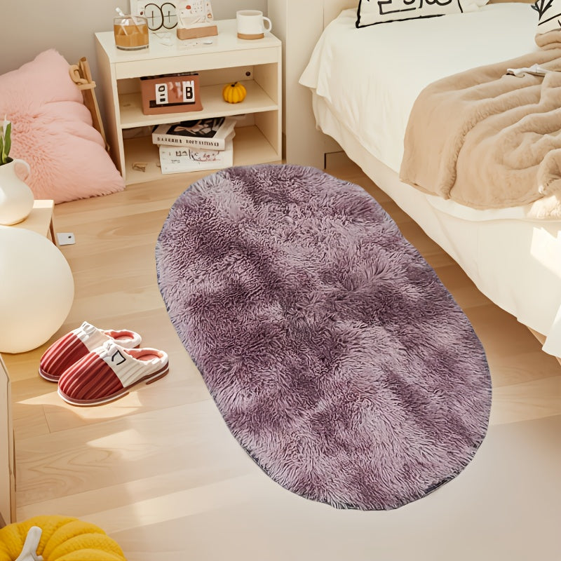 Овальный пушистый ковер с длинным ворсом, нескользящий, моющийся в машине, из полиэстера, толщиной 40 мм, для гостиной, спальни, ванной
