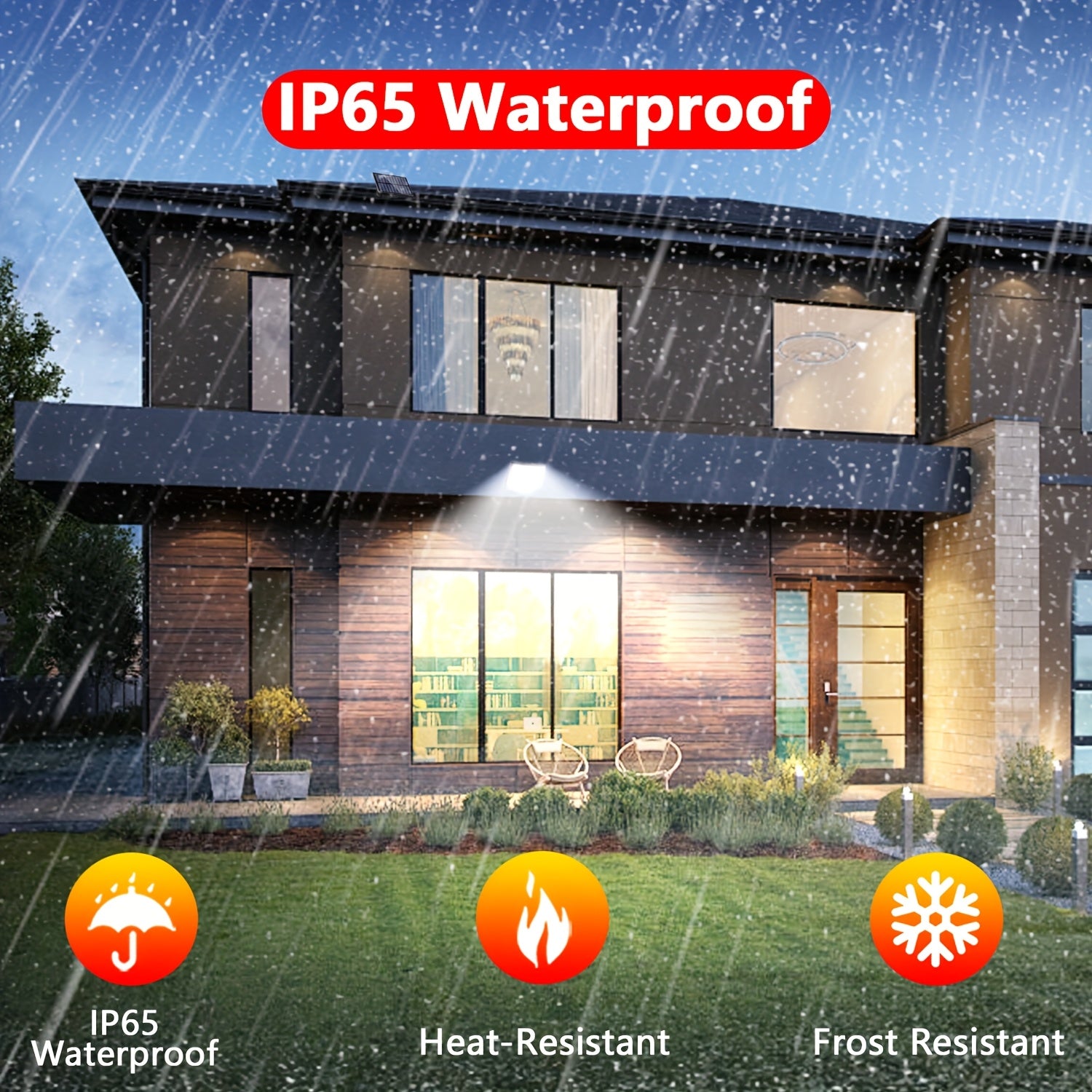 Solar Powered Outdoor Wall Light with Motion Sensor 200 LEDs Remote Control Security Floodlight