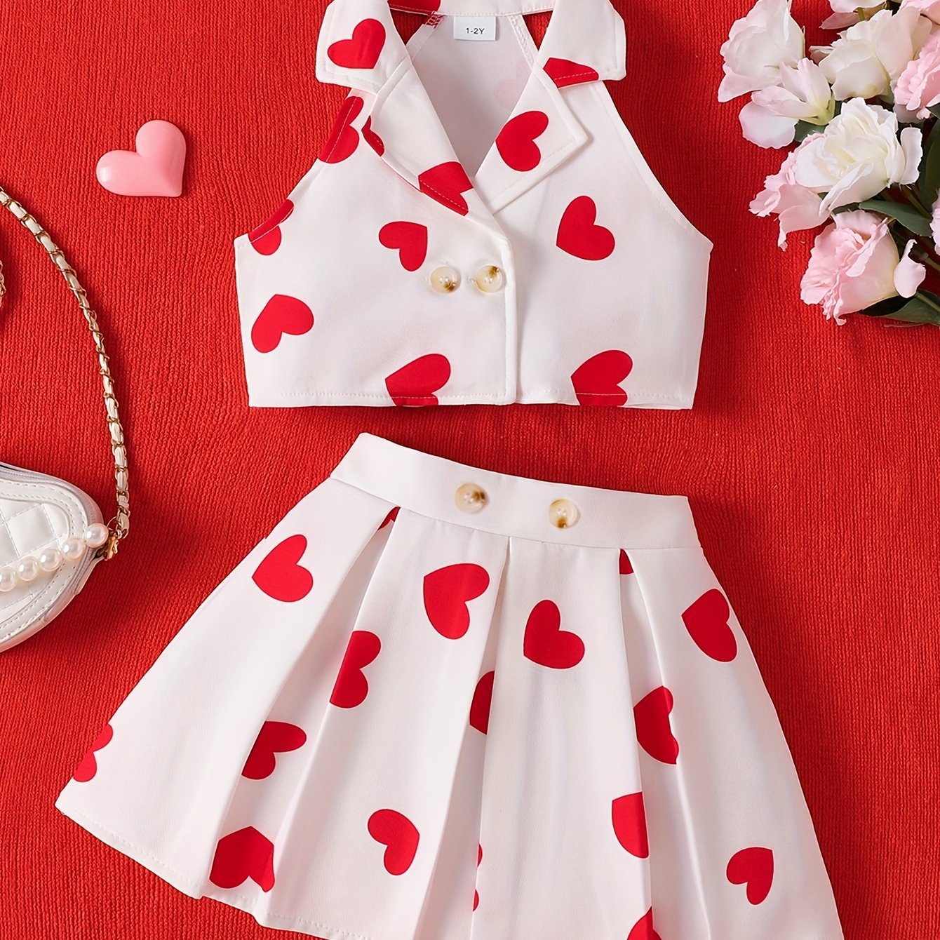 Девочки топ без рукавов с принтом бабочки и комплект из плиссированной юбки для лета