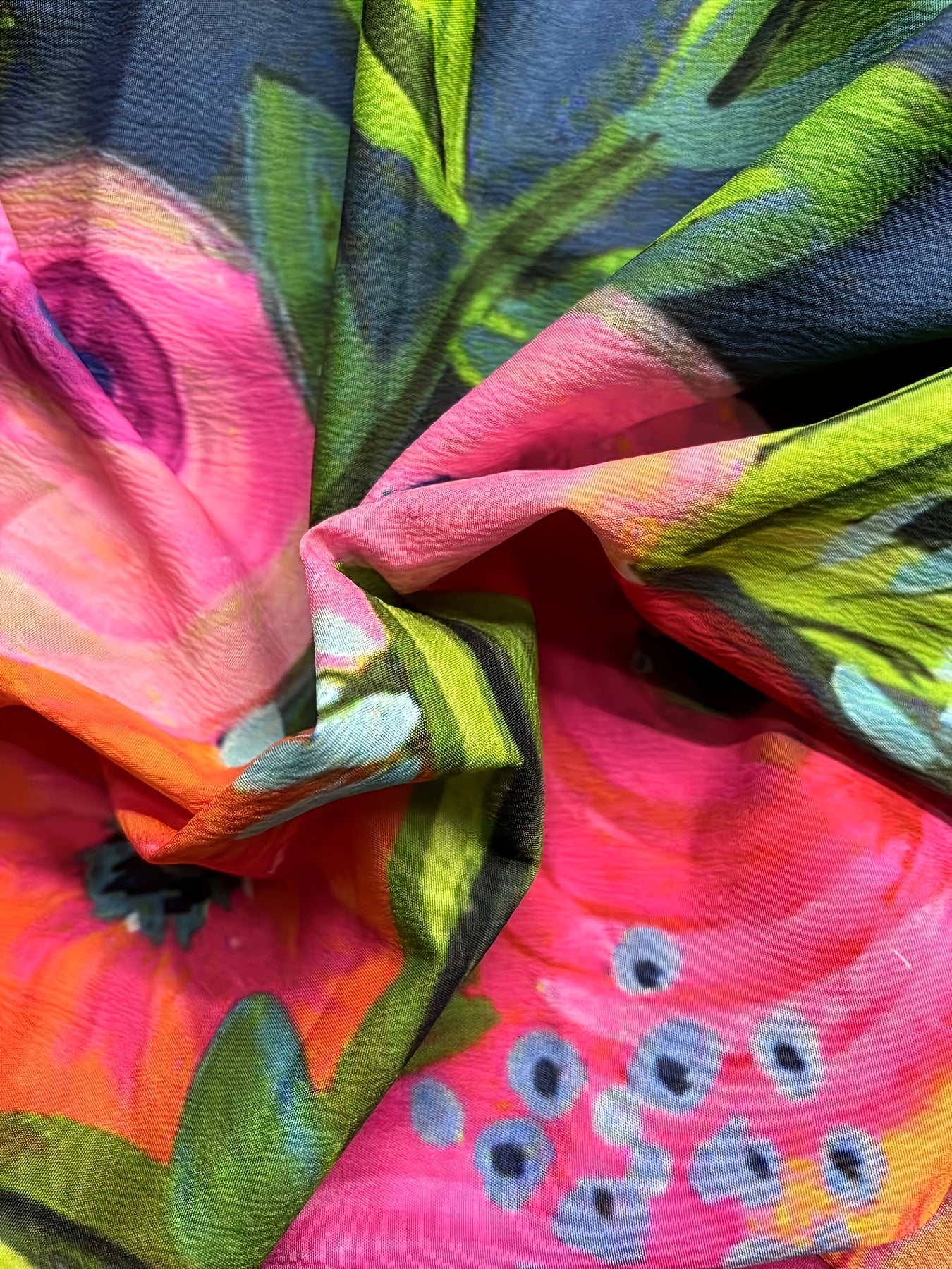 Plus Size Floral Print Casual Shirt for Women Polyester Short Sleeve Blouse