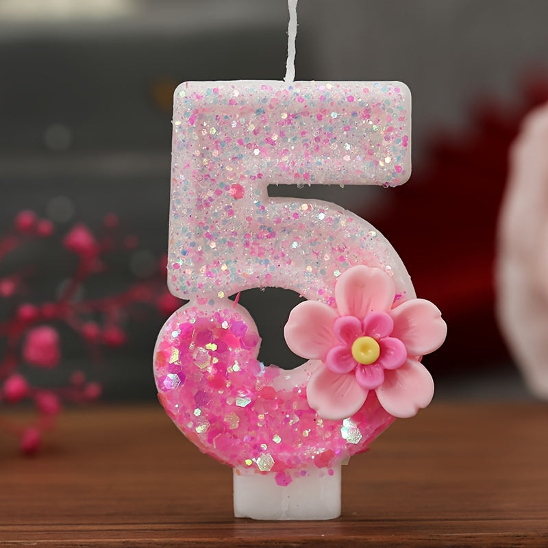 Pink Floral Cake Topper for Parties and Celebrations