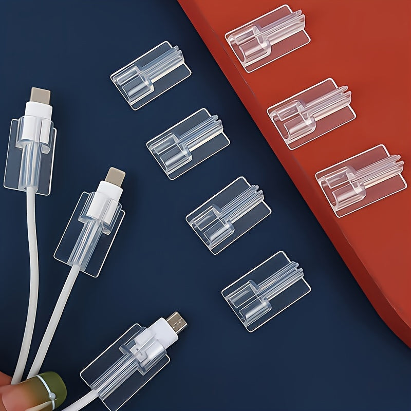 Clear Cable Clips for Apple and Android Type-C Cables Organizing and Protecting