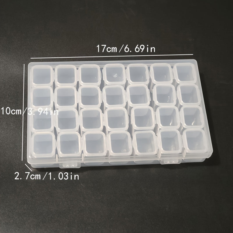 Plastic Jewelry Organizer with Snap Closure and Detachable Tray for Rings and Beads Storage