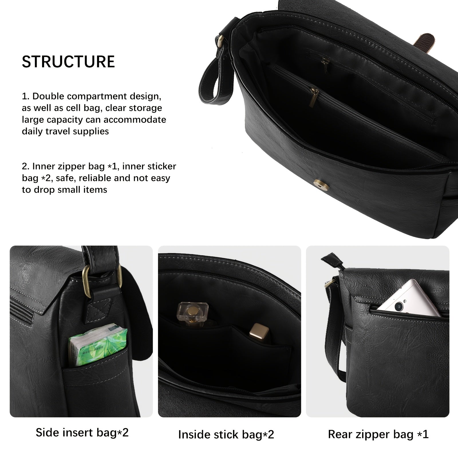 Vintage Western Cowboy Crossbody Bag for Women with Large Capacity Adjustable Strap