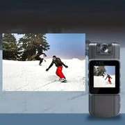 Cámara corporal Full HD con lente giratorio, visión nocturna, gran angular para deportes de ciclismo, viajes