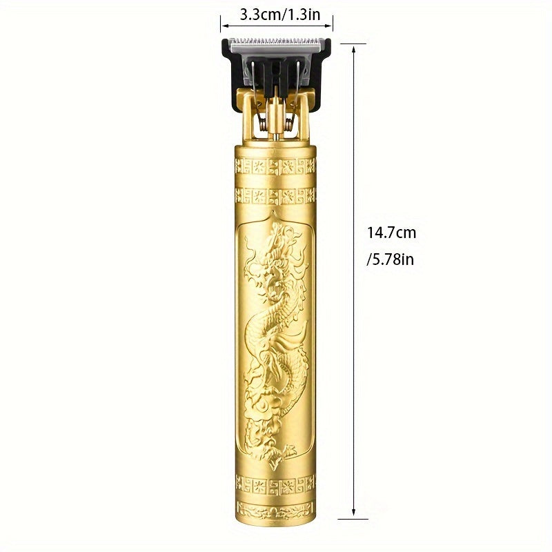 1-набор профессиональных электрических машинок для стрижки волос для мужчин с дизайном дракона в золотом, черном и медном цветах, перезаряжаемая литиевая батарея 400mAh, идеальный подарок на День отца