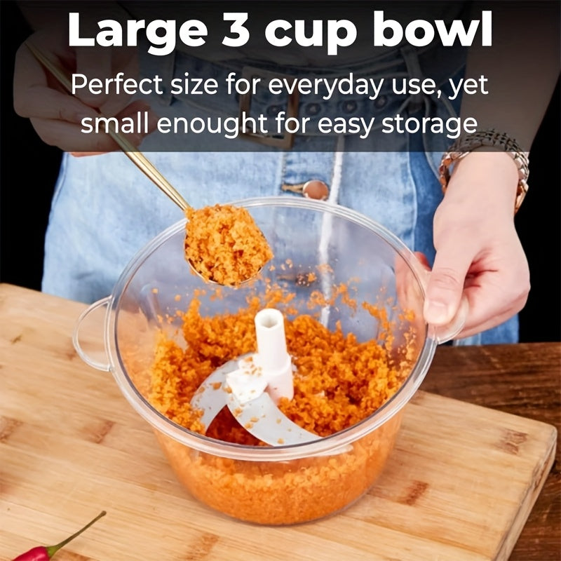 Manual Food Chopper 50oz with Stainless Steel Blades Garlic Press Dicer